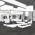 CHRISTIAN DADA Clothing Store With Modern Interior Hanging Clothes And Display Tables