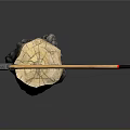 Axe With Wooden Handle And Metal Head On Chopped Textured Tree Stump