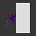 A Man In Red And Blue Spider Man Costume Climbing On White Cube