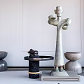 Artistic Sculpture Carving With Modern Design Decorative Bases And Small Table In Indoor Space