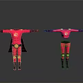Man in Red Superhero Costume with Black Cape Yellow Emblem and Knee Pads