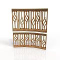 Golden Ornate Railing With Intricate Geometric Patterns And Double Layer Design