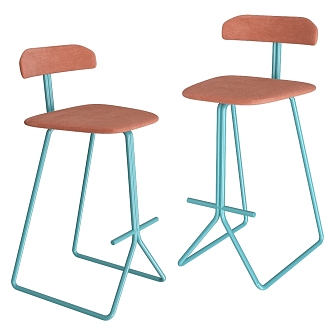 MISSANA Nordic Simple Bar Chair Bar Stool 3d model