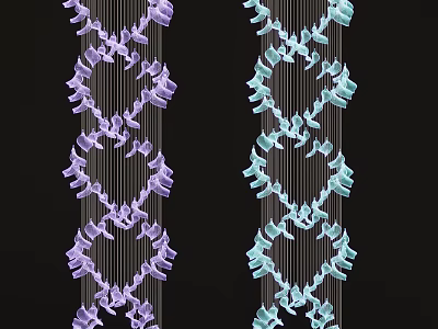 Modern Crystal Chandelier With Purple And Light Blue Elegant Hanging Elements 3d model
