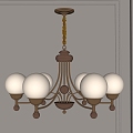 Antique retro chandelier 3d model