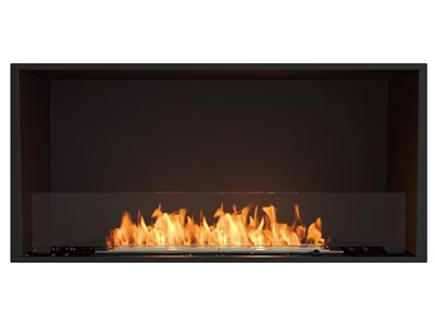 Modern Fireplace Design With Bright Flames In Sleek Black Frame For Contemporary Interior 3d model