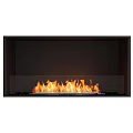 Modern Fireplace Design With Bright Flames In Sleek Black Frame For Contemporary Interior