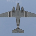 U.S. Air Force Transport Aircraft C47 Air Train with Interior Cockpit Cabin Wings Can Swing Alone 3d model