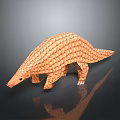 Handcrafted Brown Pangolin Model With Scaled Texture And Shiny Surface 3d model