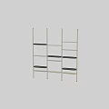 Modern Open Design Shelf Unit With Metal Frame Multi Tier Black And Metal Shelves For Home Decor
