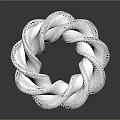 Transparent Spiral Polyhedral Sculpture With Geometric Textures On Dark Background Reflective Surface