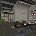 Modern Teaware Specialty Store Interior With Teapot Teacups Tray And Shelf Displays