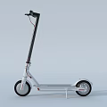 White And Black Electric Scooter With Modern Design And Two Wheels