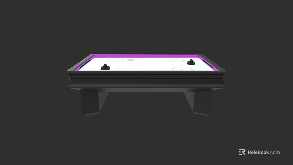Modern Entertainment Table With Purple LED Lights And Smooth Tabletop Design 3d model 