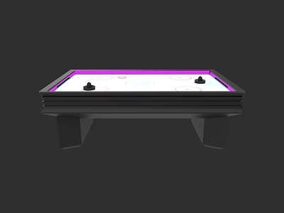 Modern Entertainment Table With Purple LED Lights And Smooth Tabletop Design 3d model