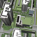 Residential Landscape Design With High Rise Buildings And Green Community Spaces