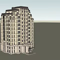 Classic Modern High Rise Building Exterior With Detailed Facade And Window Arrangement Design