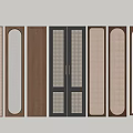 Stylish Wardrobe Doors with Wooden Rattan Glass and Grid Patterns for Modern Closets