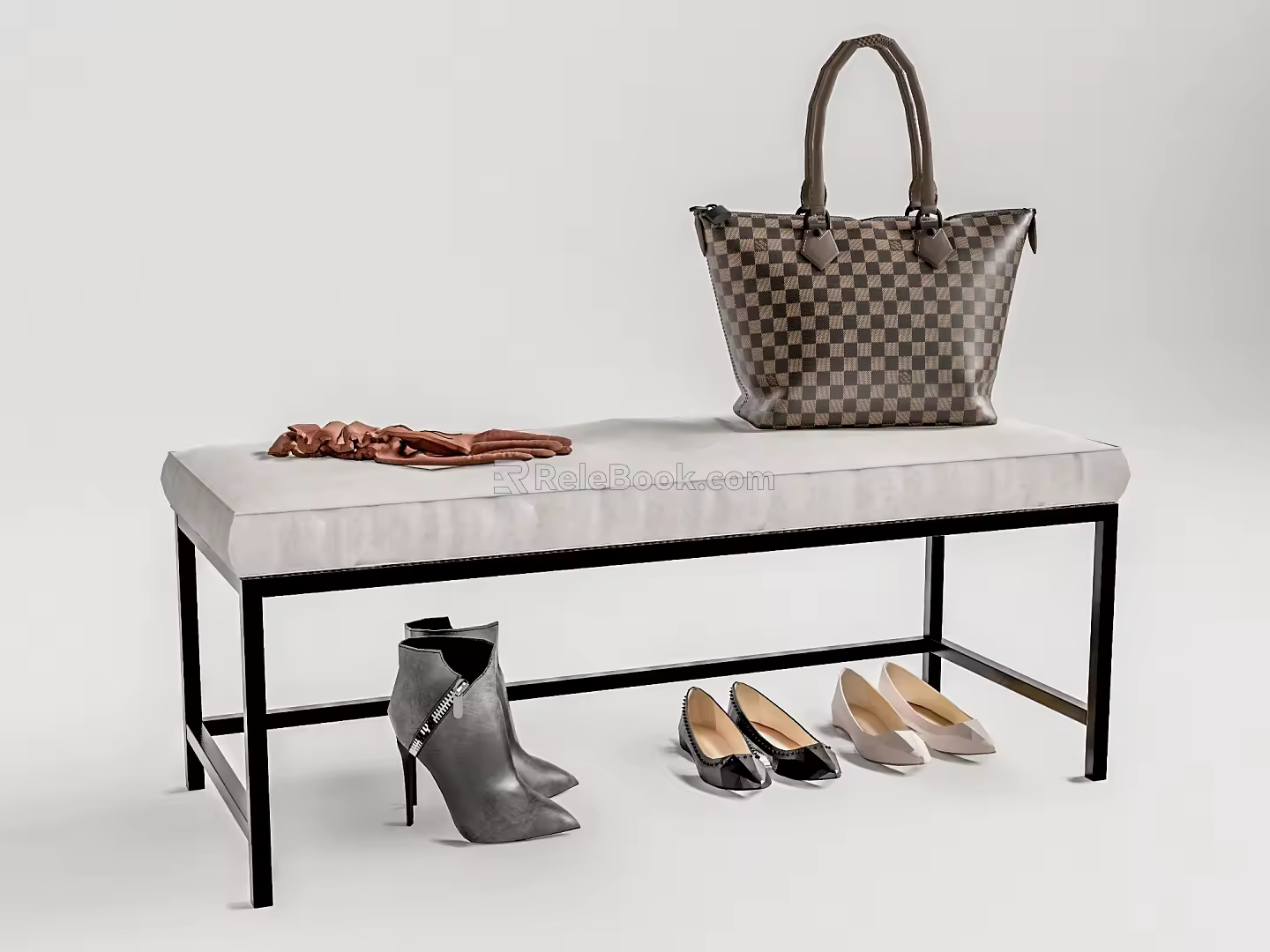 Shoe changing stool SU model 3d model