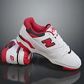 White Red And Black Casual Sneakers With Brand Logo And Detailed Design Elements