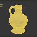 Handcrafted Ceramic Vase Sculpted Design With White Body Orange Accents Handle And Base