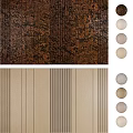 Patterned And Striped Wall Decor With Brown Beige Textures And Round Ornaments 3d model