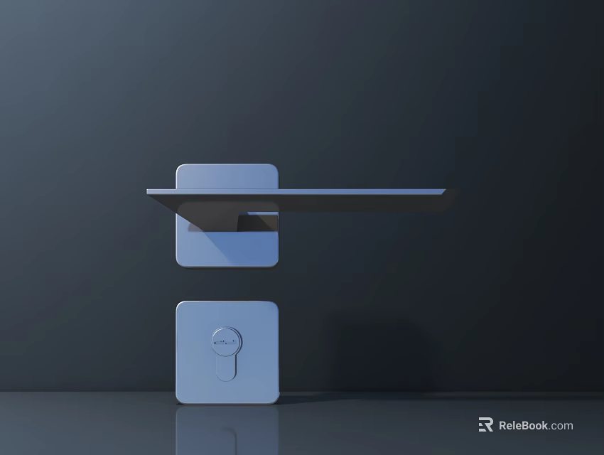 Modern Sleek Door Handle With Keyhole On Dark Background And Minimalist Design 3d model 