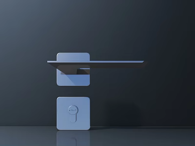 Modern Sleek Door Handle With Keyhole On Dark Background And Minimalist Design 3d model