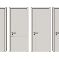 White Hinged Doors With Minimalist Design And Various Handle Styles For Interior Spaces 3d model