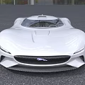 White Sleek Sports Car Featuring Futuristic Aerodynamic Body And Carbon Fiber Grille Design