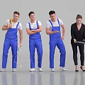 Modern people working with multiple people 3d model