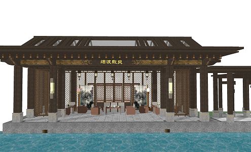 Chinese Pavilion Viewing Pavilion 3d model