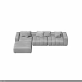 Modern Light Gray Fabric Sectional Sofa With Plush Cushions And Armrests 3d model