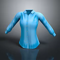 Women's Blue Button Down Shirt With Long Sleeves And Sleek Design