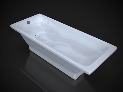 Modern White Freestanding Bathtub With Sleek Smooth Surface And Clean Design 3d model