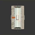 Miniature Train Model On Pole Mounted Platform With Orange Ropes And Colorful Design