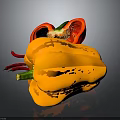 Fresh Ripe Bell Peppers And Chili Peppers With Vibrant Colors On Dark Background