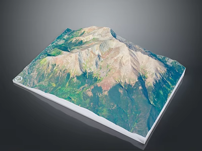 Mountain Terrain Showcase In 3D Book With Lush Green Vegetation And Rocky Brown Peaks 3d model