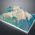 Mountain Terrain Showcase In 3D Book With Lush Green Vegetation And Rocky Brown Peaks