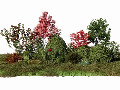 Modern shrub plants with plant landscape 3d model Modern shrub plants with plant landscape 3d model