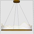 Elegant Modern Circular Chandelier With Wavy Neon Light And Metal Frame Design