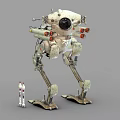 Large Smart Machine Featuring Mechanical Legs Camera Lens And Small Robot 3d model