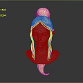 Game Movie Character 3D Model Featuring Blonde Bun Hair Braided Front and Elven Ears
