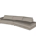 Modern Light Brown L Shaped Sectional Sofa With Multiple Cushions And Comfortable Design 3d model