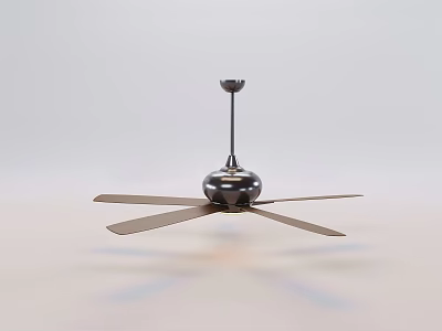 Modern Ceiling Air Conditioning Fan With Metal Blades And Sleek Design Structure 3d model