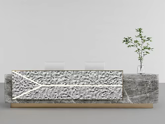 Modern reception desk 3d model