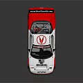 Acura White And Red Race Car With Rear Spoiler And Real Art Oil Design