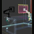 Study Computer Desk Computer Bracket Elevated Rack Computer 3d model