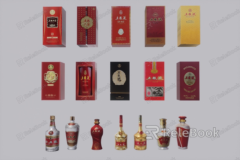 Wuliangye wine bottle wine box model