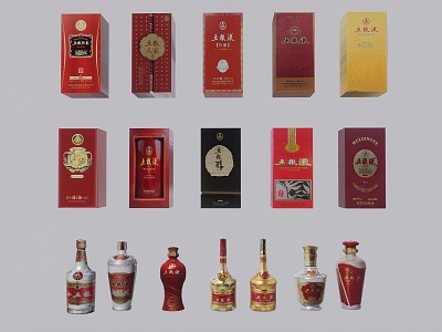 Wuliangye wine bottle wine box model